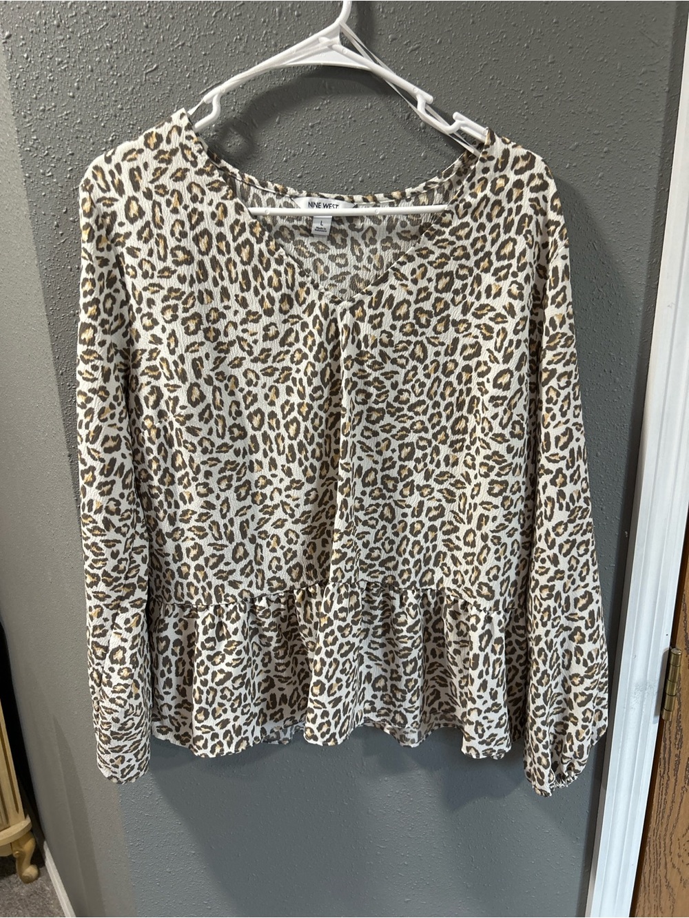 Nine West Leopard Blouse